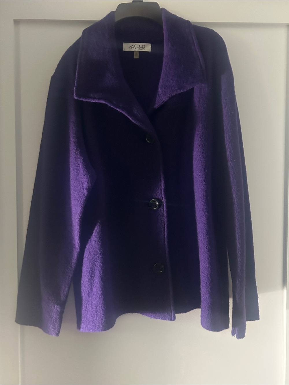 Kasper Women's Deep Purple Button-Front Pea Coat